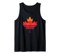 Retro Distressed Maple Leaf Canada Pride Design Tank Top