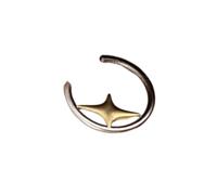 Retro Distressed Metal C-shaped with Star Earring Minimalist Comfortable Ear Accessories Fashion Jewelry for Women Matte Gold Silver Earring