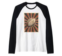 Retro Distressed Rugby Ball Old School Sport Fan Raglan Baseball Tee