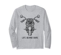 Retro Distressed Vintage Motorcycles Life Behind Bars Men Long Sleeve T-Shirt