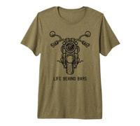 Retro Distressed Vintage Motorcycles Life Behind Bars Men Premium T-Shirt
