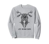 Retro Distressed Vintage Motorcycles Life Behind Bars Men Sweatshirt