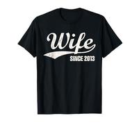Retro Distressed Wife Since 2013 13th Wedding Anniversary T-Shirt