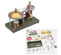 Retro DIY Steam Engine Model Kit, All Metal Vertical Steam Engine with Spherical Boiler, Educational Mechanical Model for Desktop Display