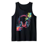 Retro DJ Headphones Psychedelic Music Splash Tank Top
