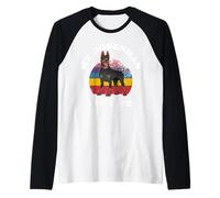 Retro Dog Lover My Doberman Changed My Life Pinscher Dobie Raglan Baseball Tee