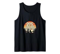 Retro Dog Mum Vintage Sunset Graphic Tank Top