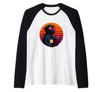 Retro Dog with Gantt Chart Planning IT Project Manager Raglan Baseball Tee
