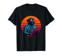 Retro Dog with Shield Cyber Security Specialist T-Shirt