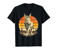 Retro Donkey Sunset Vintage Farm Animal Sunset Farming Value Graphic T-Shirt