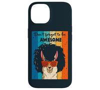 Retro Don't Forget To Be Awesome Sunglasses Llama Alpaca Case for iPhone 14