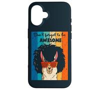 Retro Don't Forget To Be Awesome Sunglasses Llama Alpaca Case for iPhone 16
