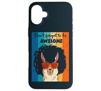 Retro Don't Forget To Be Awesome Sunglasses Llama Alpaca Case for iPhone 16 Plus