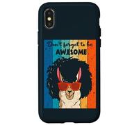 Retro Don't Forget To Be Awesome Sunglasses Llama Alpaca Case for iPhone X/XS