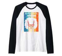 Retro Don't Forget to Be Awesome Sunglasses Llama Alpaca Raglan Baseball Tee