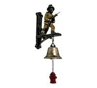 Retro Door Bell?Commemorative Doorbell? Vintage Fireman Themed Doorbell Hanger?with Hydrant Design, Suitable For Front Doors, Corridor, Garden Walls And Home Decoration?gift For Firefighters?25cm Long