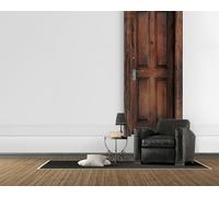 Retro Door Wallpaper, Brown Photo Wall Mural, Self Adhesive Wall Paper with 3D Pattern for Bedroom Living Room Tv Background, Home Decoration Poster (200x175, B94)