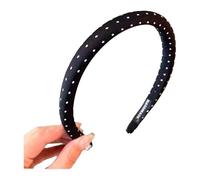 Retro Dot Headbands Padded Headband,Spots Head Band,Vintage Hair Hoop,Face Hair Band,Vintage Hair Hoop for Women(Thin Black)
