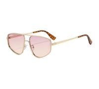 Retro Double Bridge Metal Frame Sunglasses for Women, Gradient Lens Shades(C6)