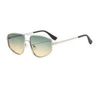 Retro Double Bridge Metal Frame Sunglasses for Women, Gradient Lens Shades(C7)