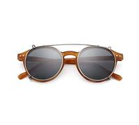 Retro Double Lens Flip Up Clip on Sunglasses Steampunk Style Men Women Circle Light Glasses Polarizing Clips