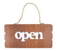 Retro Double Sided Open Closed Wooden Door Sign for Store
