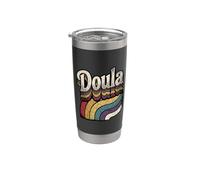 Retro Doula Rainbow Birth Worker Maternity Support Stainless Steel Insulated Tumbler