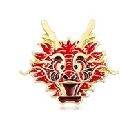Retro Dragon Brooch 3D Dragon Shape Lapel Pins Chinese Zodiacs Theme Breastpin Vintage Jewelry Ornaments Novelty Brooch