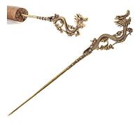 Retro Dragon Carving Shape Gold Cigar Draw Enhancer Crafts Exquisite Vintage Hairpin Decoration Accessories