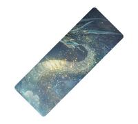 Retro Dragon printed yoga travel mat for home, natural rubber non slip, with bag for carrying tapete para ejercicio 71x26 inches