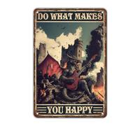 Retro Dragon Tin Signs Do What Makes You Happy Vintage Guitar Metal Sign Music Signs Wall Decor Funny Wall Art Poster Decorative Painting Hanging on Wall Store Office Bathroom 8x12 Inch