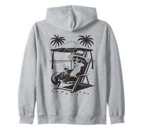 Retro Drawing Fox Stuff | Vintage Style Cartoon Summer Fox Zip Hoodie