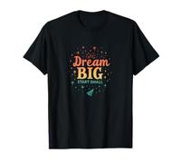 Retro Dream Big Start Small Motivation T-Shirt