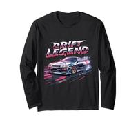 Retro Drift Legend Neon JDM Car Racing Street Design Long Sleeve T-Shirt
