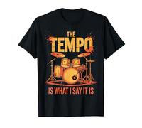 Retro Drummer The Tempo is What I Say Band Lover Distressed T-Shirt