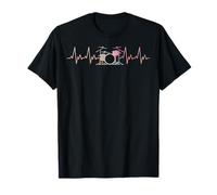 Retro Drums Heartbeat Percussionist Drummers Drumming Lover T-Shirt