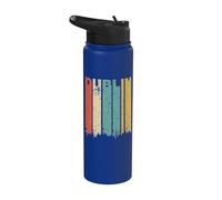 Retro Dublin Ireland Cityscape Downtown Skyline Distressed Stainless Steel Insulated Water Bottle