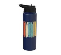 Retro Dublin Ireland Cityscape Downtown Skyline Distressed Stainless Steel Insulated Water Bottle