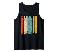Retro Dublin Ireland Cityscape Downtown Skyline Distressed Tank Top