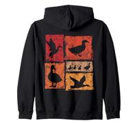 Retro Ducks Graphic Farm Animal For Duck Farmer Zip Hoodie