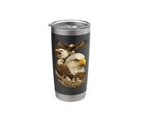 Retro Eagle Family Tee Vintage Wildlife Graphic Eagle Stainless Steel Insulated Tumbler