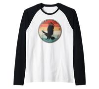 Retro Eagle Silhouette Vintage Bird Sunset Eagle Raglan Baseball Tee