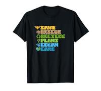 Retro Earth Day Aesthetic Save Rescue Recycle Plant Cottage T-Shirt