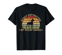 Retro Easily Distracted by Great Danes T-Shirt