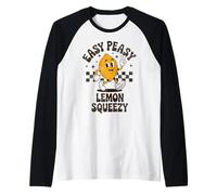 Retro Easy Peasy Lemon Squeezy Funny Lemon Stand Lemonade Raglan Baseball Tee