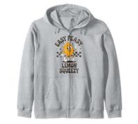 Retro Easy Peasy Lemon Squeezy Funny Lemon Stand Lemonade Zip Hoodie