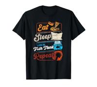 Retro Eat Sleep Clean My Fish Tank Repeat Funny Aquarium T-Shirt