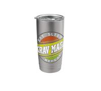 Retro Eat Sleep Krav MAGA Repeat Badge Style Design Stainless Steel Insulated Tumbler