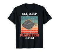 Retro Eat, Sleep Plaice Fish Repeat Vintage Plaice Fish T-Shirt