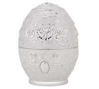 Retro Egg Shape Toothpick Holder, Automatic Pop Up Toothpick Dispenser Box for Home Restaurant Party Decoration(Silver)